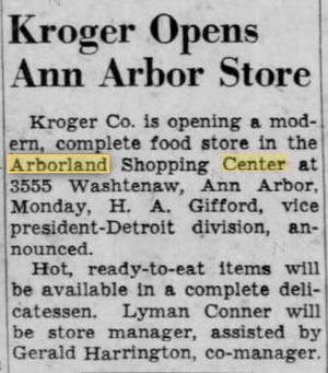 Arborland Center - NOV 1961 KROGER OPENING